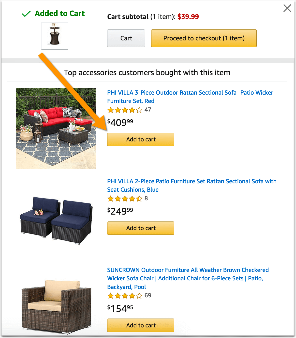 Amazon upsell