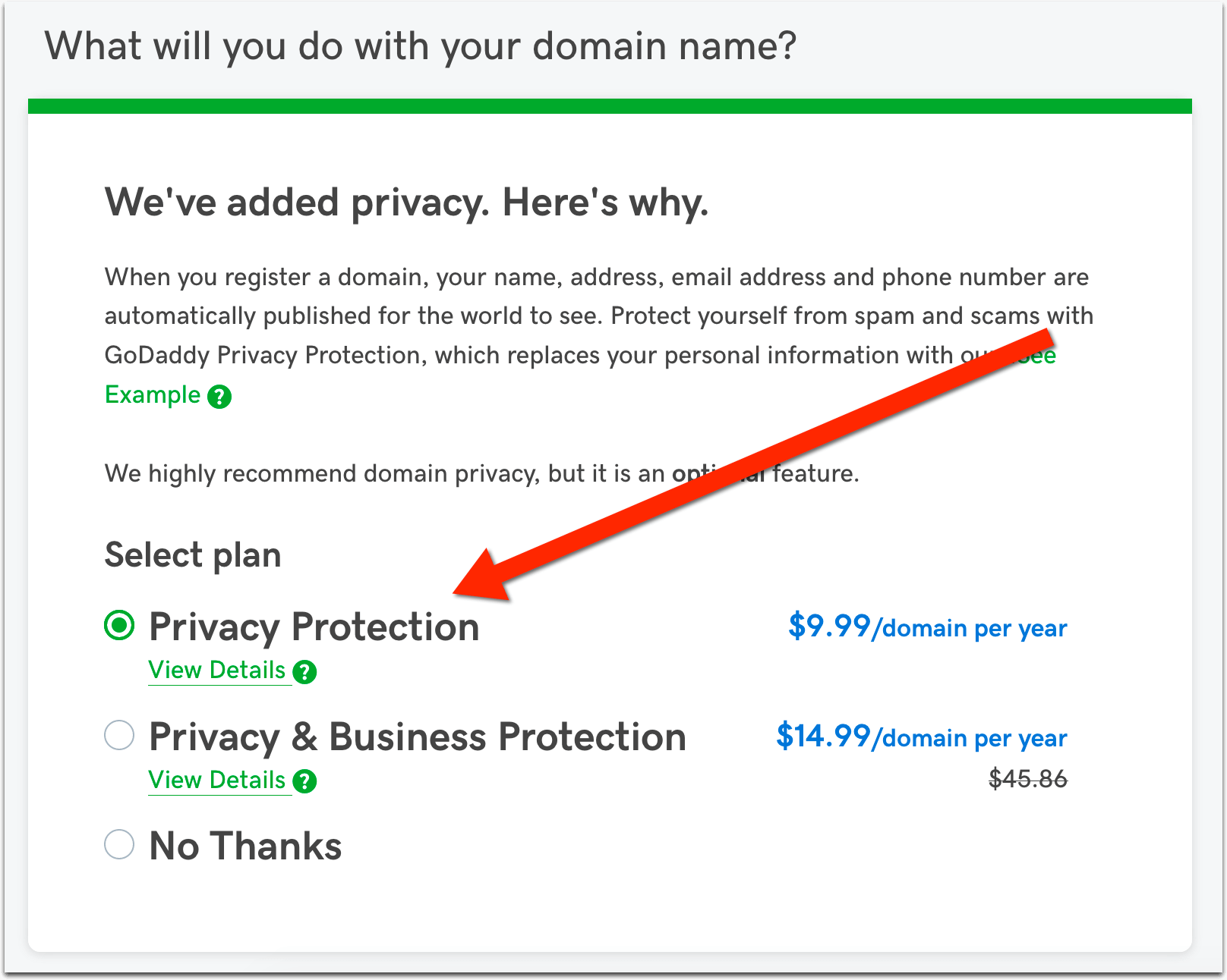 Godaddy cross-selling