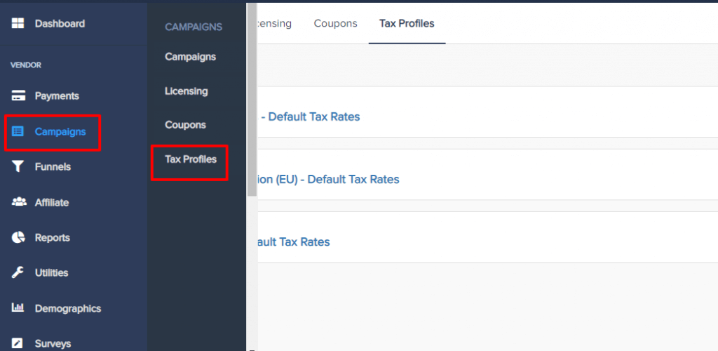 Tax profiles for Canada Sales tax